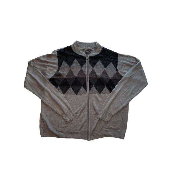 David Taylor Collection Full Zip Men’s Sweater Medium Black Gray 100% Acrylic - Picture 1 of 3